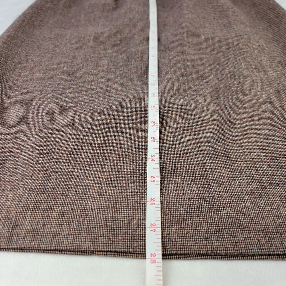 Pendleton Vintage Pure Virgin Wool Size 6? Pencil Skirt Brown Pockets Zip Back - Picture 4 of 10